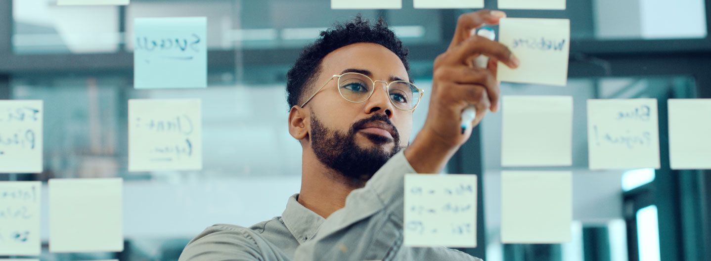 Man in a planning session